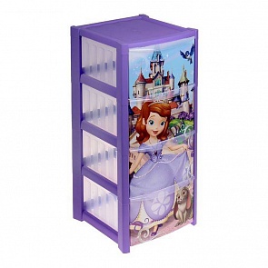 Комод Disney 4 секции, лиловый (Idea, М 2792-Д_ лиловый)